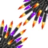 SHINE Purple and Orange Halloween Lights, 2 Pack 20FT 100 Count Incandescent Mini String Lights, Waterproof Halloween Decorations for Outdoor Indoor