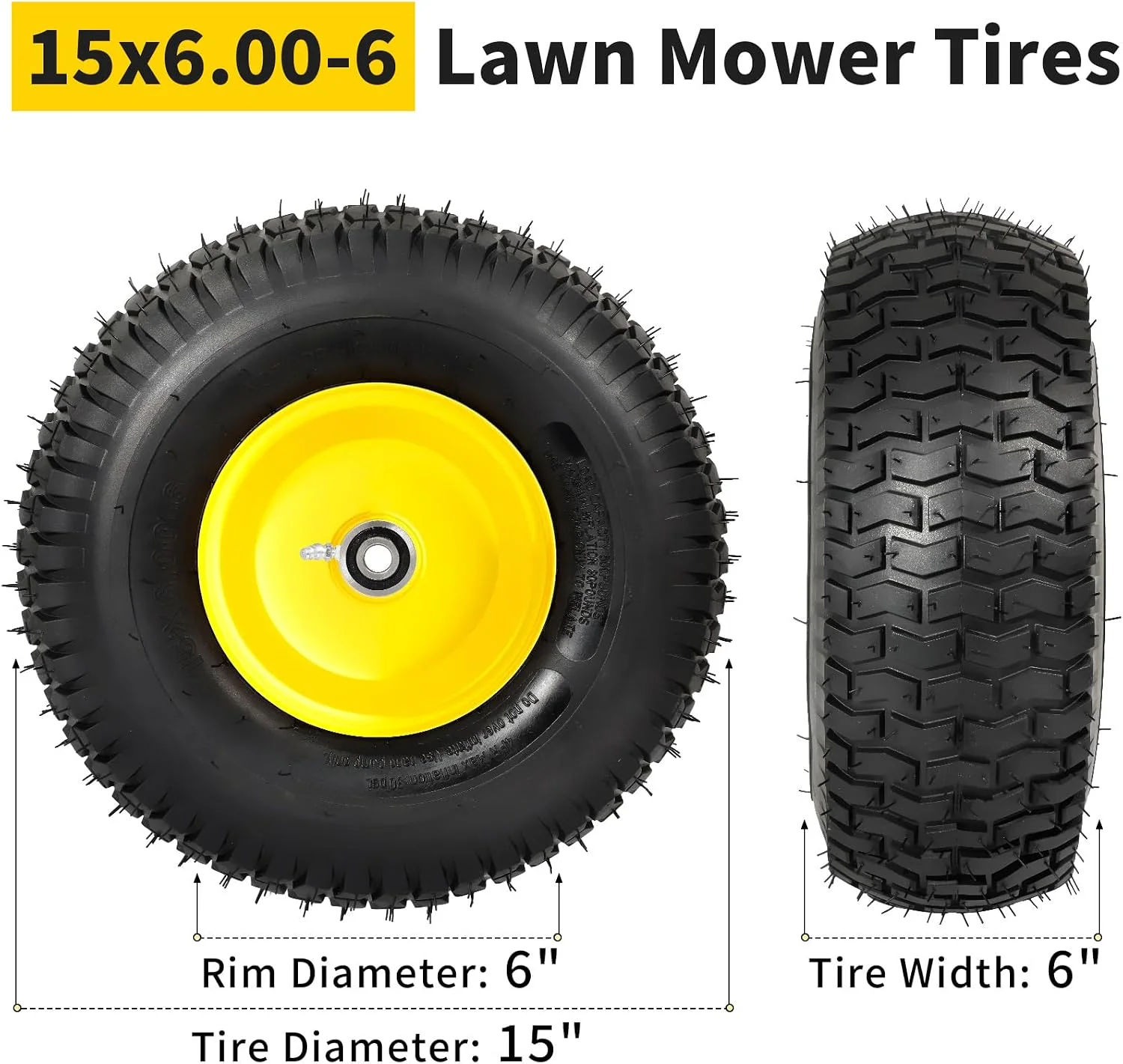 15x6.00-6nhs Lawn Mower Front Tires for john deere Riding Tractor - Image 2