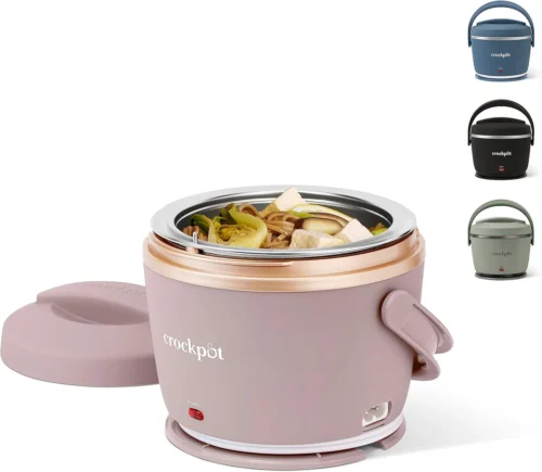 Electric Lunch Box, Portable Food Warmer for Travel, Car, On-the-Go, 20-Ounce, Blush Pink
