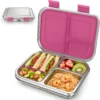 BABHAMNESS Stainless Steel Bento Box Kids, 3 Compartments Leak Proof Metal Bento Lunch Box, 304 Stainless Steel Bento Lunch Containers for School and Office, Dishwasher Safe, BPA-Free-Blue