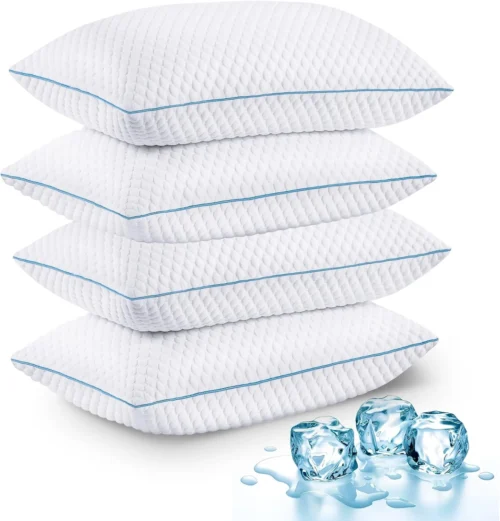 VVZ Cooling Shredded Memory Foam Pillows Queen Size 2 Pack, 20 X 30 Inches