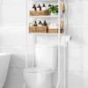 Over Toilet Storage Rack, 63.2 H Space-Saving, Holder & Hooks