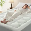 SunStyle Home Memory Foam Mattress Topper Double/Full for Back Pain, Rayon Derived from Bamboo Pillow Top Mattress Topper,Thick Mattress Pad with 8-21 Deep Pocket, 54x75 Inches, White