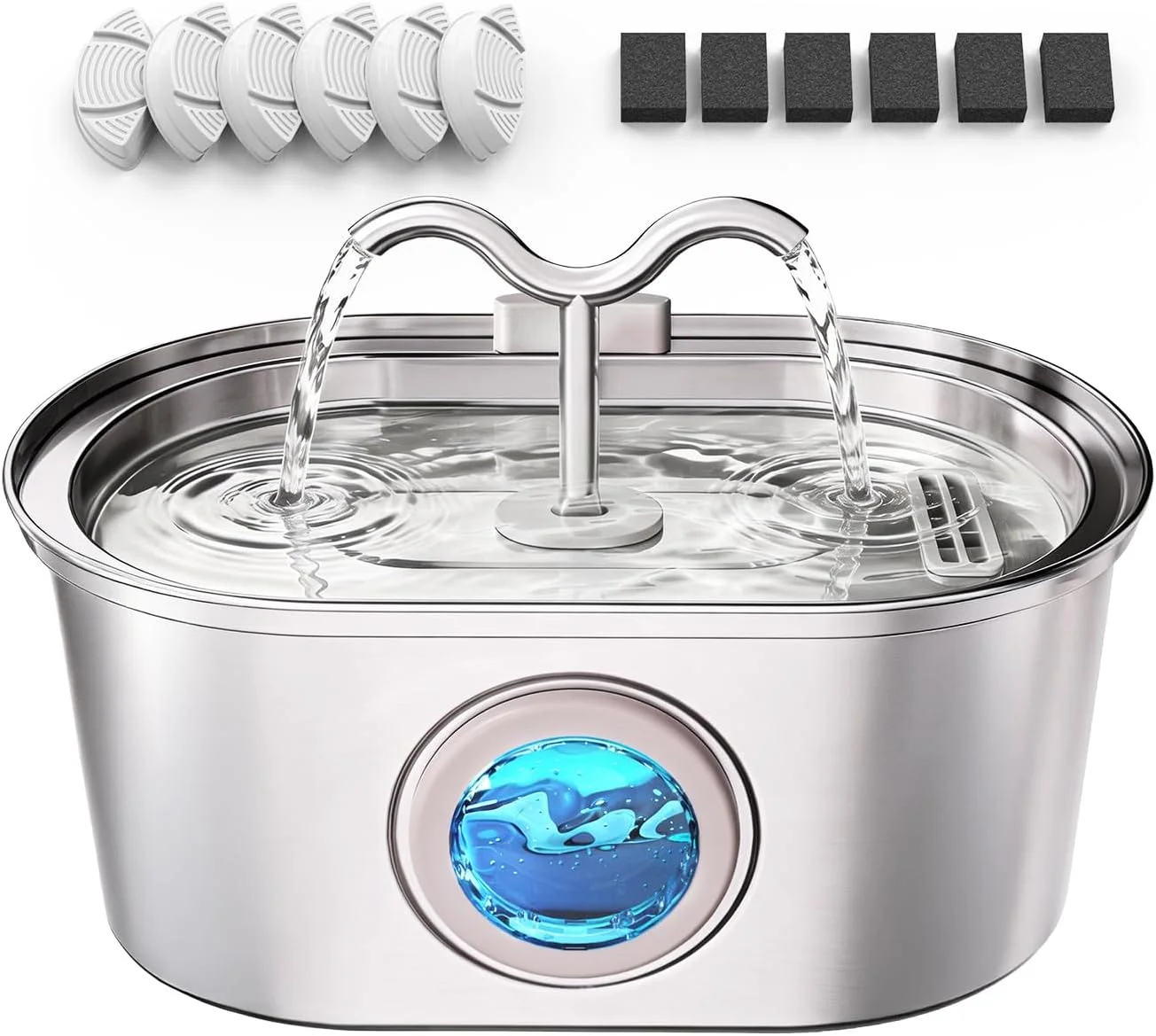 3.2L/108oz Cat Water Fountain Stainless Steel Pet Fountain - Image 2