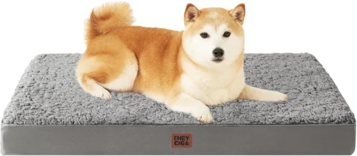 EHEYCIGA Orthopedic Dog Bed Large with Washable Cover, 91x69x9cm, Beige