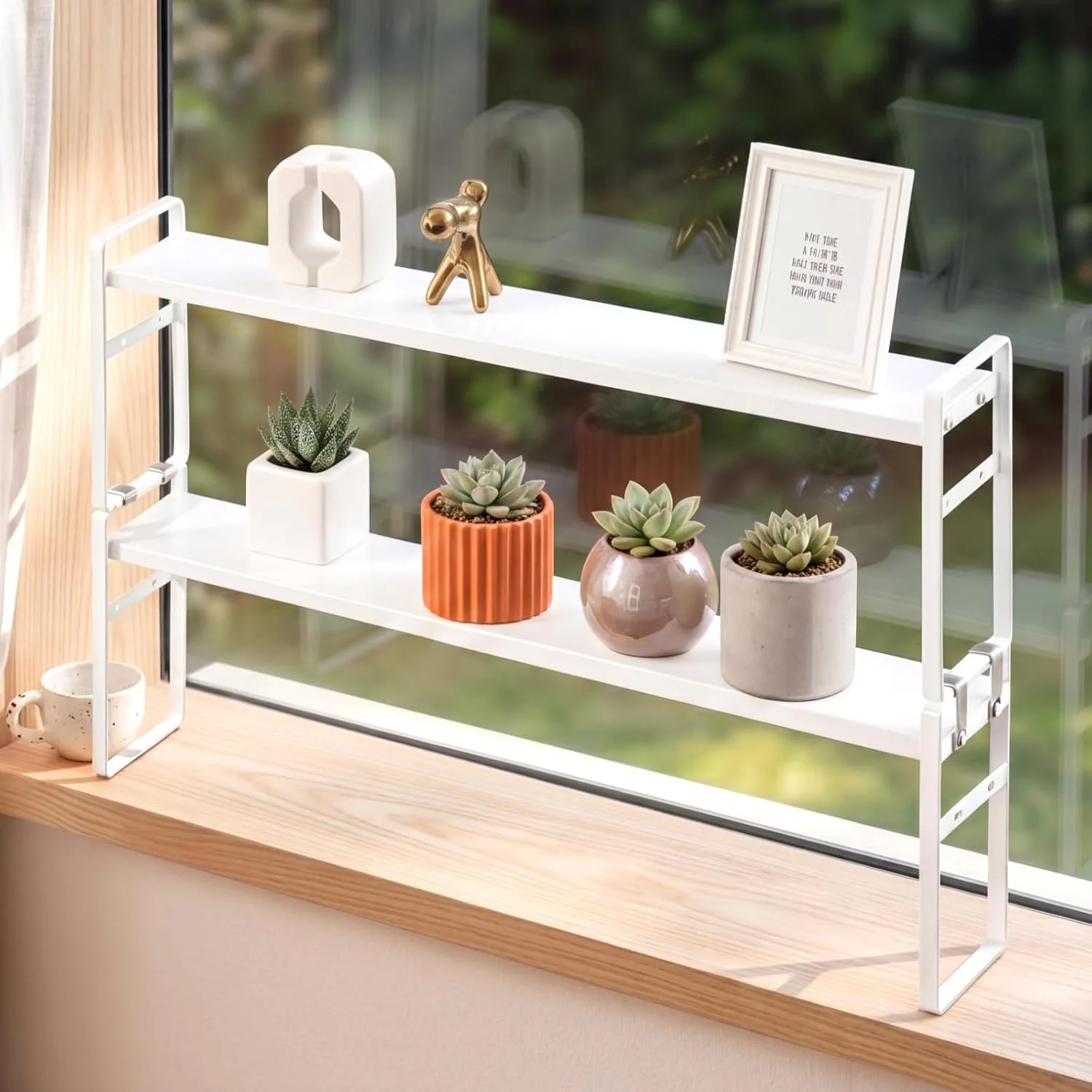 Extendable Narrow Window Sill Plant Shelf Kitchen Sink Organizer - Image 3