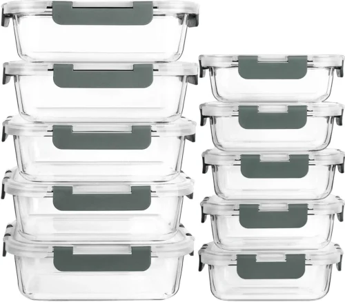 Alternative view of MCIRCO 10 Pack Glass Food Storage Containers with Lids, White