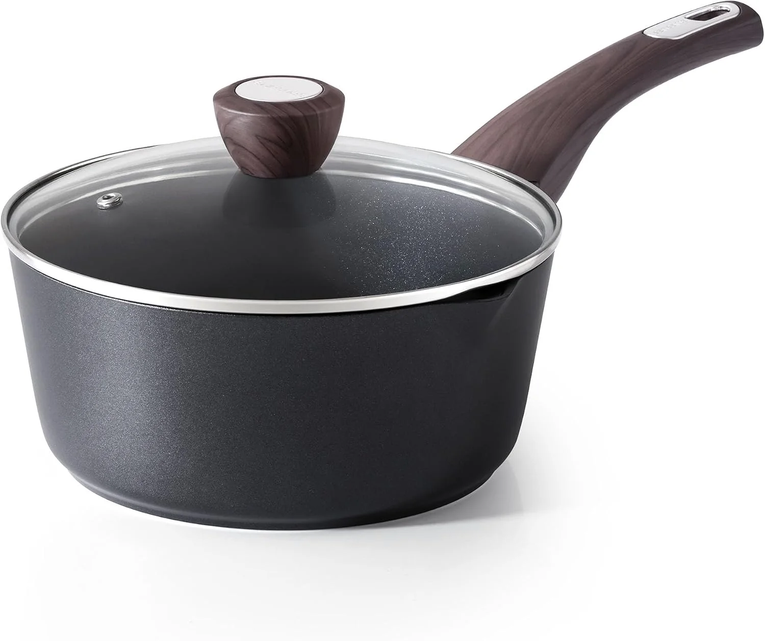 SENSARTE Ceramic Nonstick Sauce Pan with Lid, 1.5 Quart Small Saucepan, White Cooking Pot with Stay Cool Handle, Non toxic Kitchen Sauce Pot, Non stick Sauciers, Induction Pot, PFOA PTFE PFAS Free