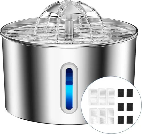 Alternative view of Cat Water Fountain Stainless Steel 74oz/2.2L with 3 Filters & 3 Sponges