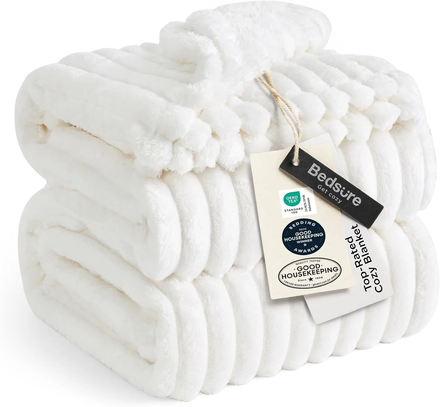 Bedsure Soft King Size Blankets for Bed Beige 108x90