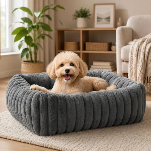 Oveppy Dog Bed for Small Medium Dogs, Super Soft Rectangle Dog Beds