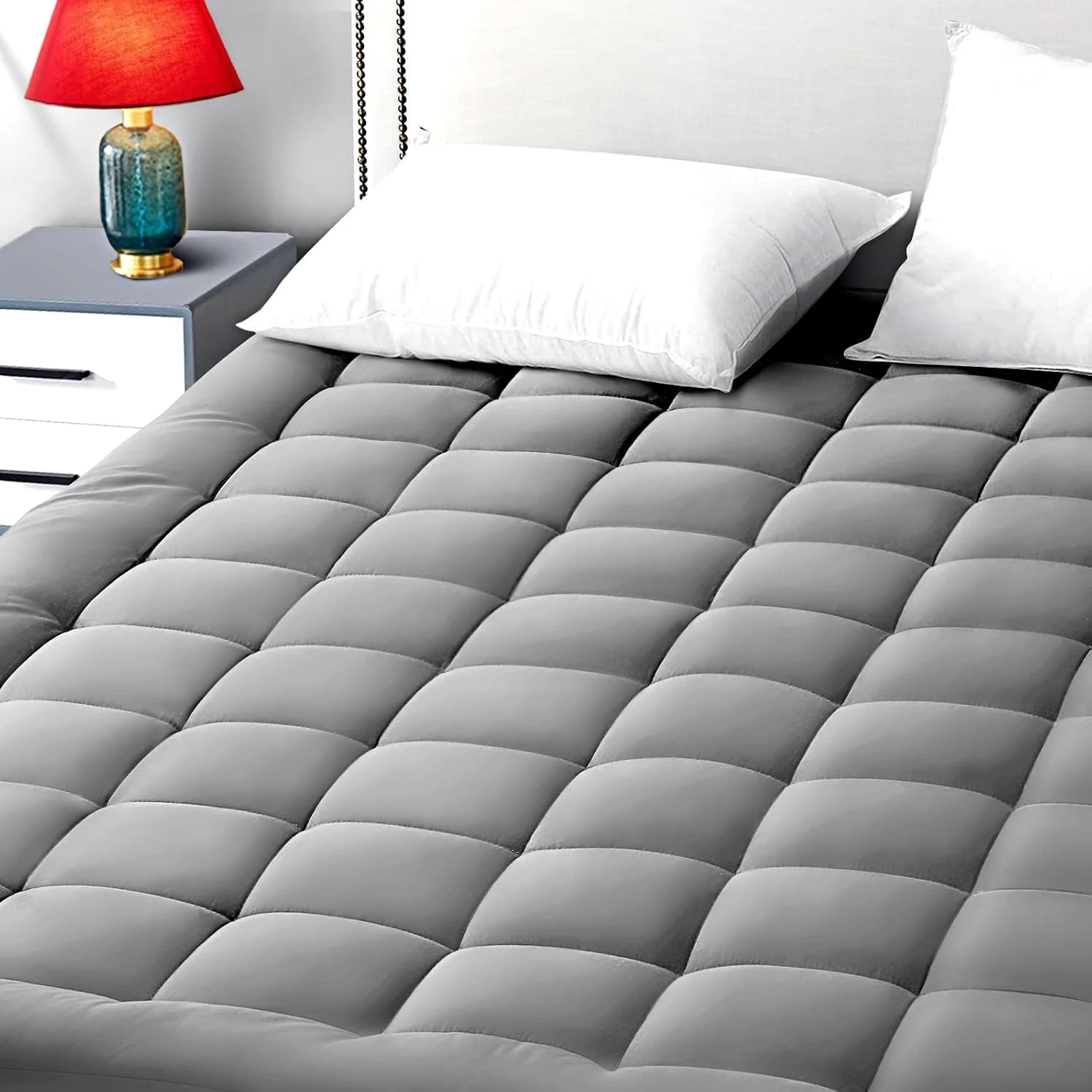 EASELAND Queen Mattress Pad, Extra Thick Cooling Pillow Top Mattress Topper