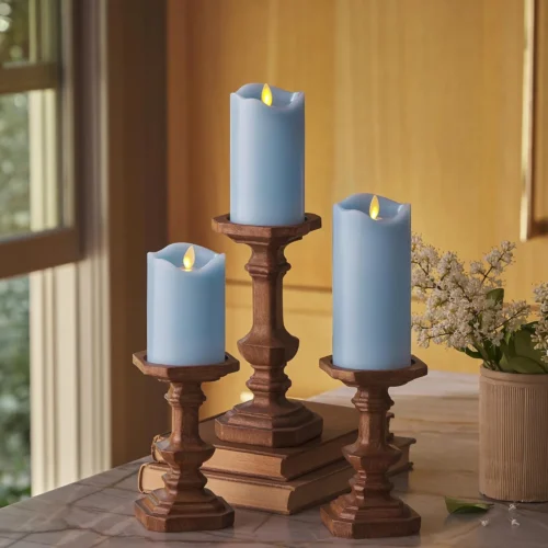 Alternative view of Candle Co. Flameless Moving Flame Pillars, Unscented Wax Melted Edge, AA Batteries