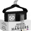 Utopia Home Baby Velvet Hangers 50 Pack – Non-Slip Black Hangers