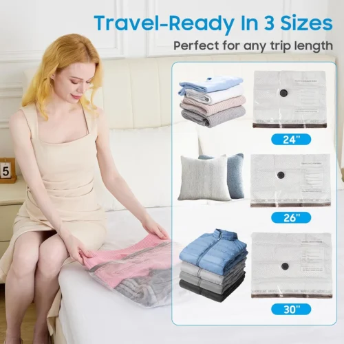 Alternative view of Vacuum Storage Bags,Wireless Electric Air Pump, Portable Electric Pump Vacuum Bags - Maximize Space for Travel & Home (5x 40x50cm, 5x 40x60cm, 5x 50x60cm)