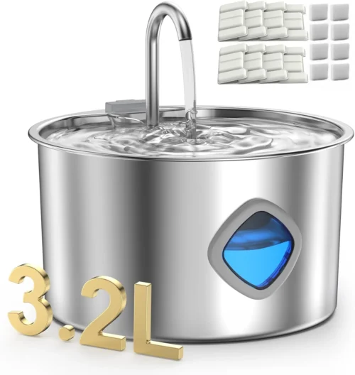 Cat Water Fountain Stainless Steel: Cat Fountain 108 oz / 3.2L