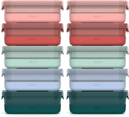 Alternative view of Ello 3.7 Cup Plastic Meal Prep Containers, 10 Pc, 5 Pack, Elderberry
