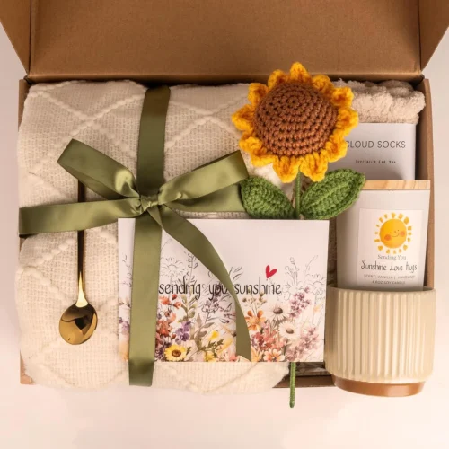 Alternative view of Anforsun Sending Sunshine Sunflower, Thinking of You Care Package Unique Gift Baskets for Women, Best Friend Birthday and Get Well Soon