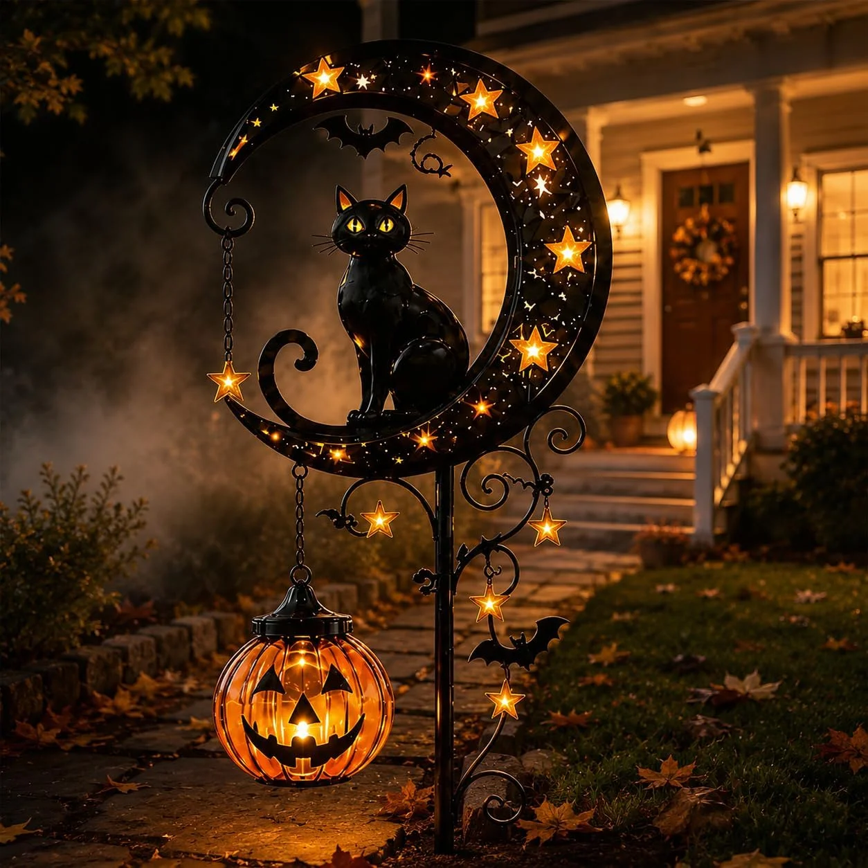 Halloween Garden Stake Light (Pumpkin+Bat) - Image 2