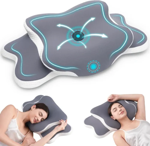 Alternative view of Delyoly Cervical Neck Pillow for Sleeping - Memory Foam Contour Pillow,Grey