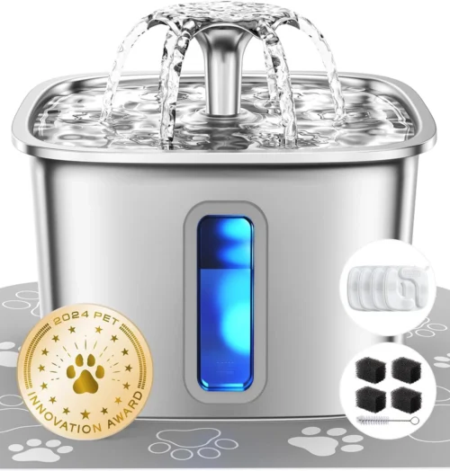 Alternative view of Veken Innovation Award Winner Stainless Steel Cat Water Fountain 3.2L/108oz
