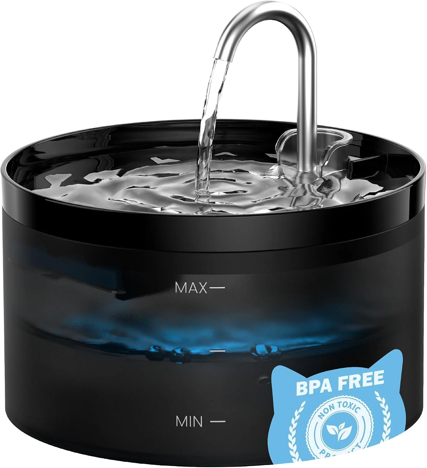 Cat Water Fountain Cat Fountain: GIOTOHUN 2L Water Fountains Indoor Cats - Super Silent Pet Waterer Fountains for Cats - Easy Cleaning - Black - Pets Feeding & Watering Supplies - for Small Animals