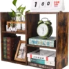 Desktop Bookshelf Freestanding Wooden Countertop Bookcase Accessories Organizer Display Rack Dorm Desk Storage Shelf