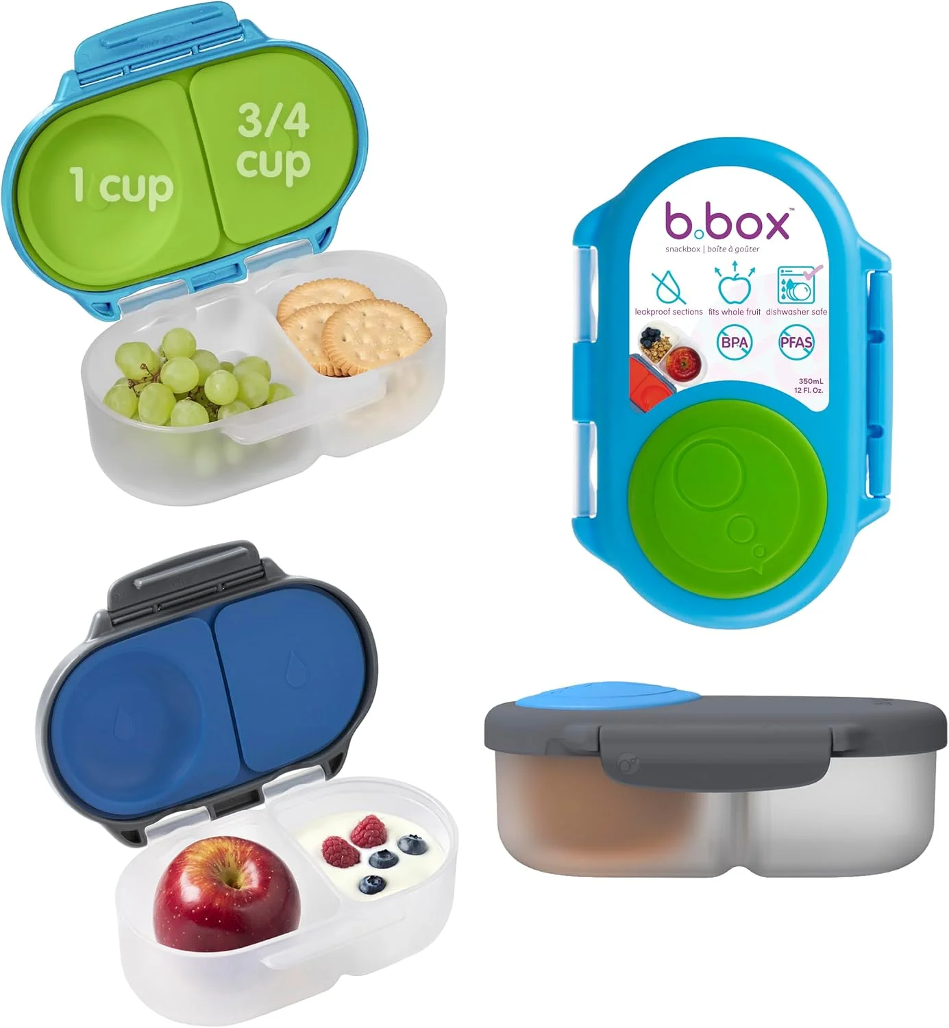 Snack Box 2-Pack, Snack Containers for Kids, 1.75 Cup Kids Lunch Box - Image 2