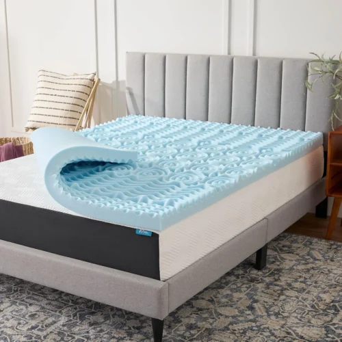 LUCID 2 Inch Gel Memory Foam Plush - Cooling Targeted Convoluted Comfort Zones Mattress Topper - Twin