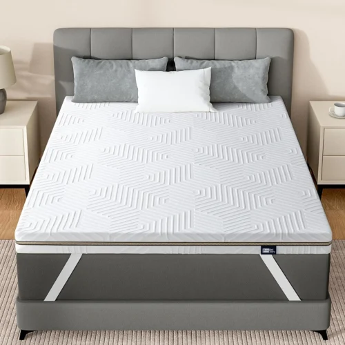 Alternative view of BedStory Memory Foam Mattress Topper Queen, 3 Inch Bamboo Charcoal Mattress Topper with Removable Cover, Back Pain Pressure Relief Reversible Surmatelas Queen, No Odor CertiPUR-US Certified 60x80 Inch