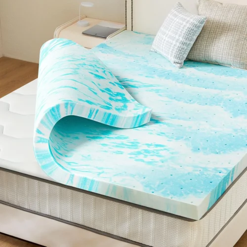 Alternative view of Sweetcrispy 3 Inch Twin XL Memory Foam Mattress Topper, Blue