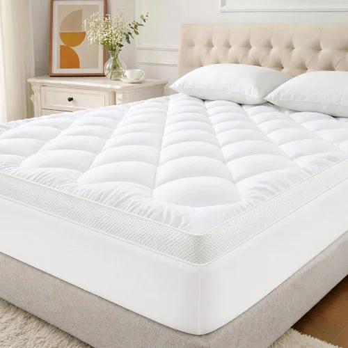 Alternative view of Puredown® Memory Foam Mattress Topper King Size, Fluffy Quilted Mattress Protector with Shredded Memory Foam & Polyester Fill, Pillow Top Mattress Cover with Deep Pocket Fits 8-21 Inches