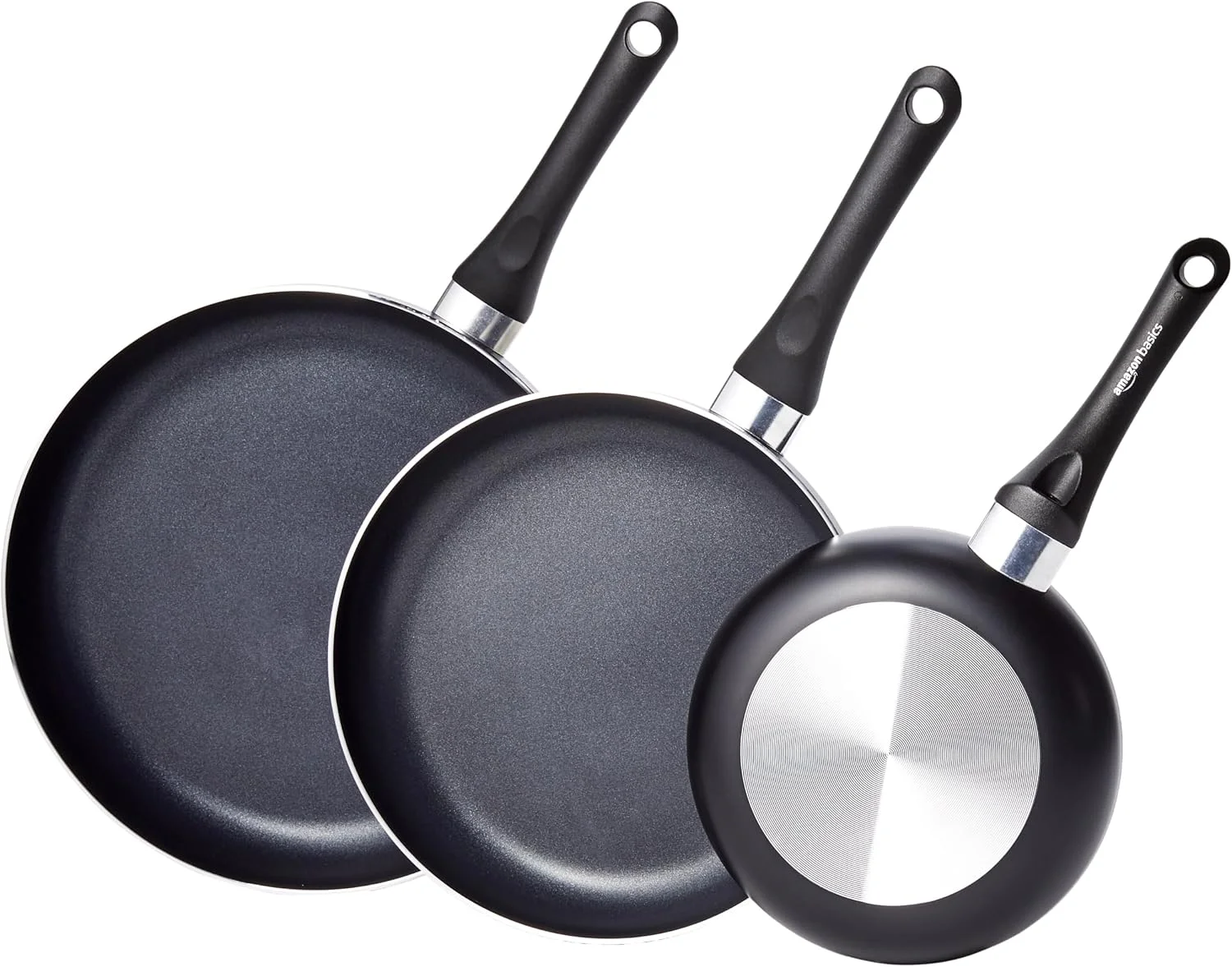 Amazon Basics Ceramic Non-Stick Cookware 8-Piece Set, Pots and Pans, Black - Image 3