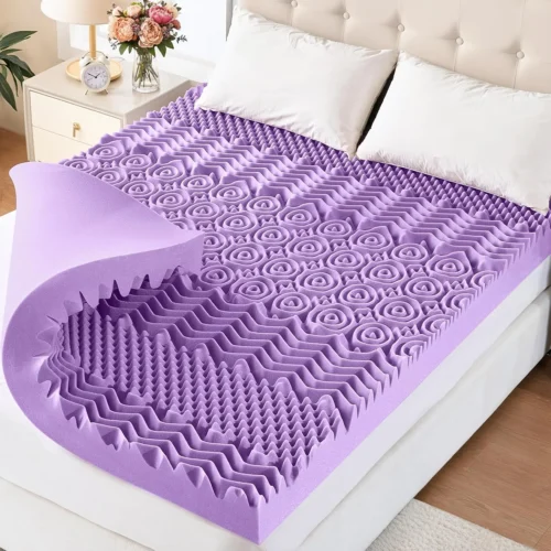 Alternative view of YUGYVOB Mattress Topper Queen, Foam Queen Mattress Topper, Cooling Gel Infused Bed Topper, 7 Zone Egg Crate Foam, CertiPUR-US Certified, 2 Inch
