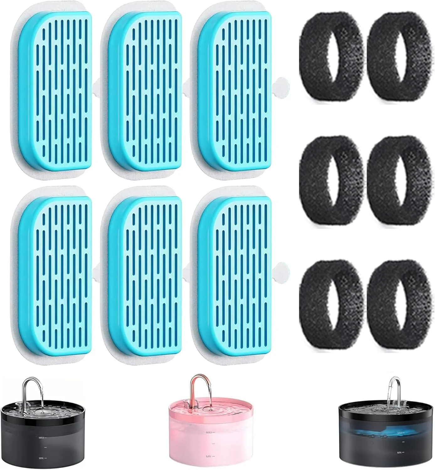 Cat Water Fountain Cat Fountain: GIOTOHUN 2L Water Fountains Indoor Cats - Super Silent Pet Waterer Fountains for Cats - Easy Cleaning - Black - Pets Feeding & Watering Supplies - for Small Animals - Image 3