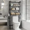 4-Tier Over the Toilet Storage, Adjustable Shelves, Basket, 68.1''H