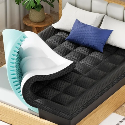 Alternative view of BEDELITE Dual Layer Queen Size Memory Foam Mattress Topper