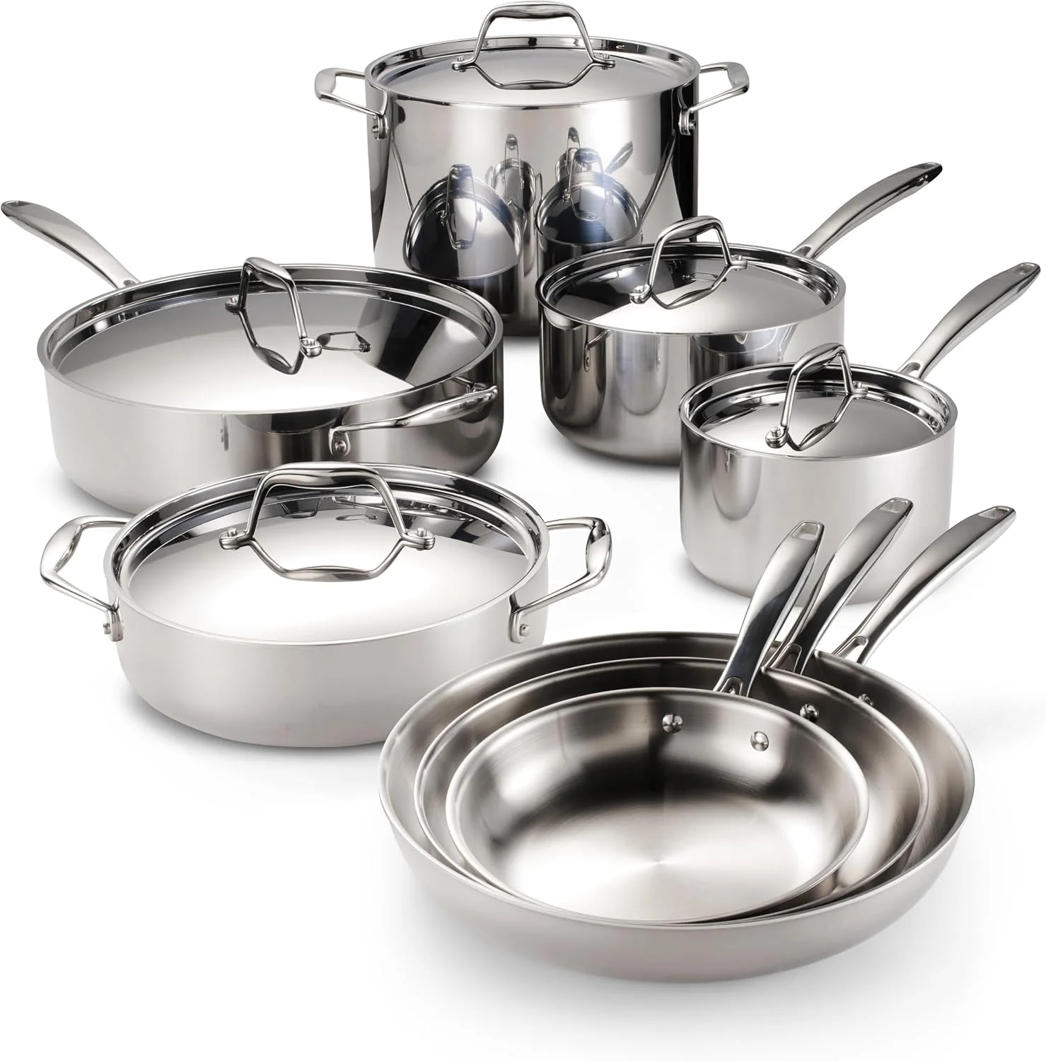 Tramontina Signature Tri-Ply Clad Stainless Steel 12-Pc Pots and Pans Set - Image 4