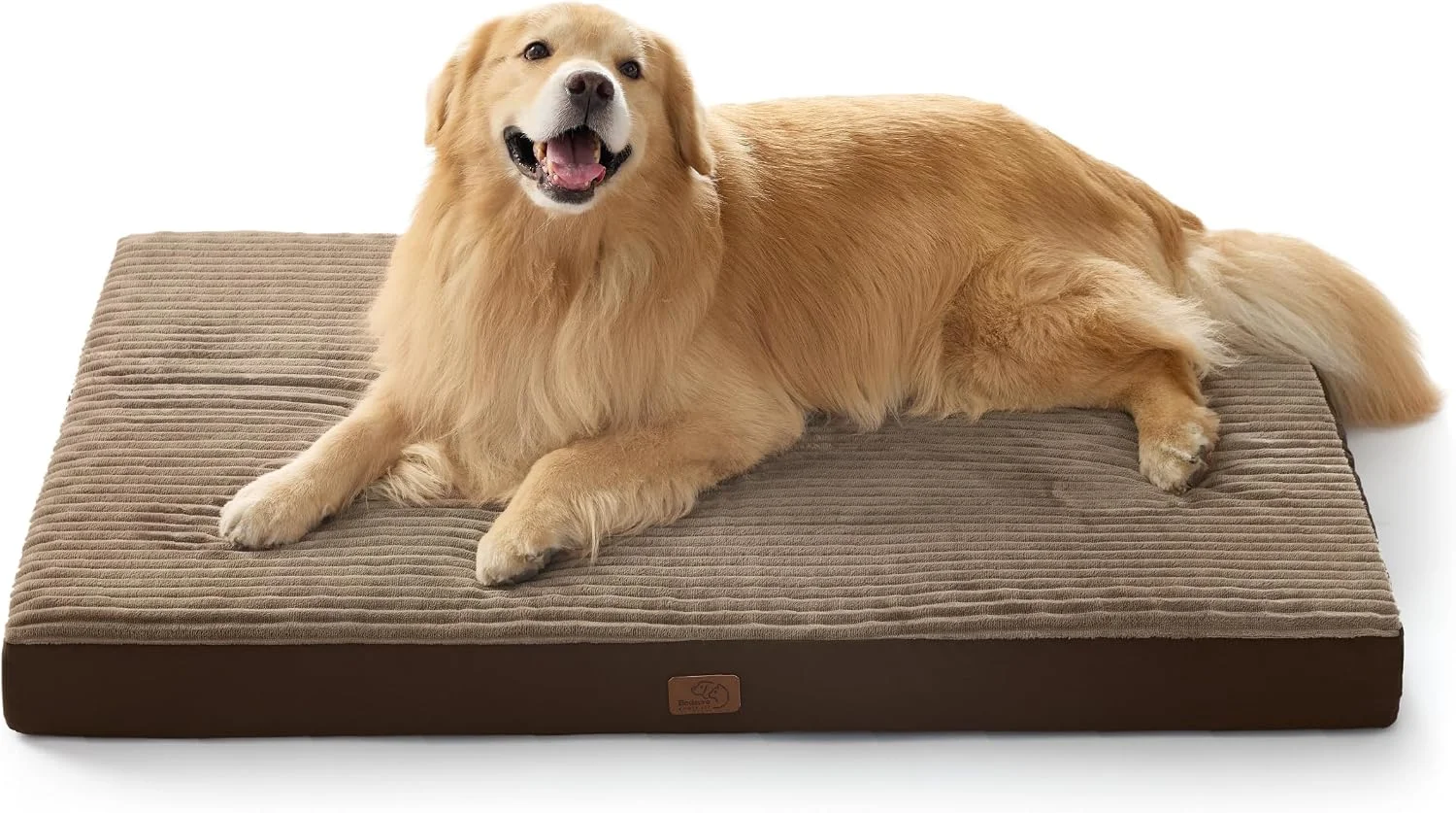 Bedsure ComfyFleece Dog Bed Large with Washable Cover, 89x56x7CM, Grey - Image 3