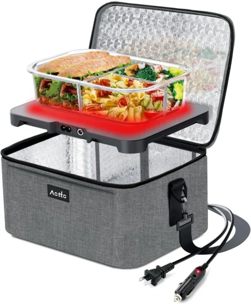 Alternative view of Portable Oven, Electric Lunch Box Food Heater - 12V/24V/110V 3-in-1 Car Food Warmer - Mini Personal Microwave Heated Lunch Box Warmer for Car, Truck