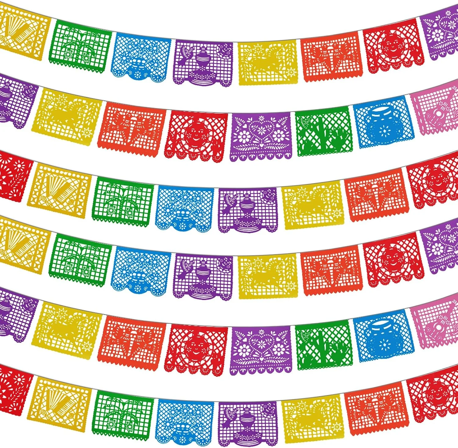 6 Packs 108 Ft Fiesta Party Decorations Mexican Party Banners Papel Picado Banners Cinco De Mayo Decorations Dia De Los Muertos Decor Mexico Halloween