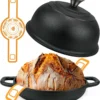 5QT Pre-Seasoned Cast Iron Dutch Oven For Bread Baking, Dutch Oven with Domed Lid, Sourdough Bread Baking Supplies, Multi-Functional Bread Pan For Baking, Frying, Roasting