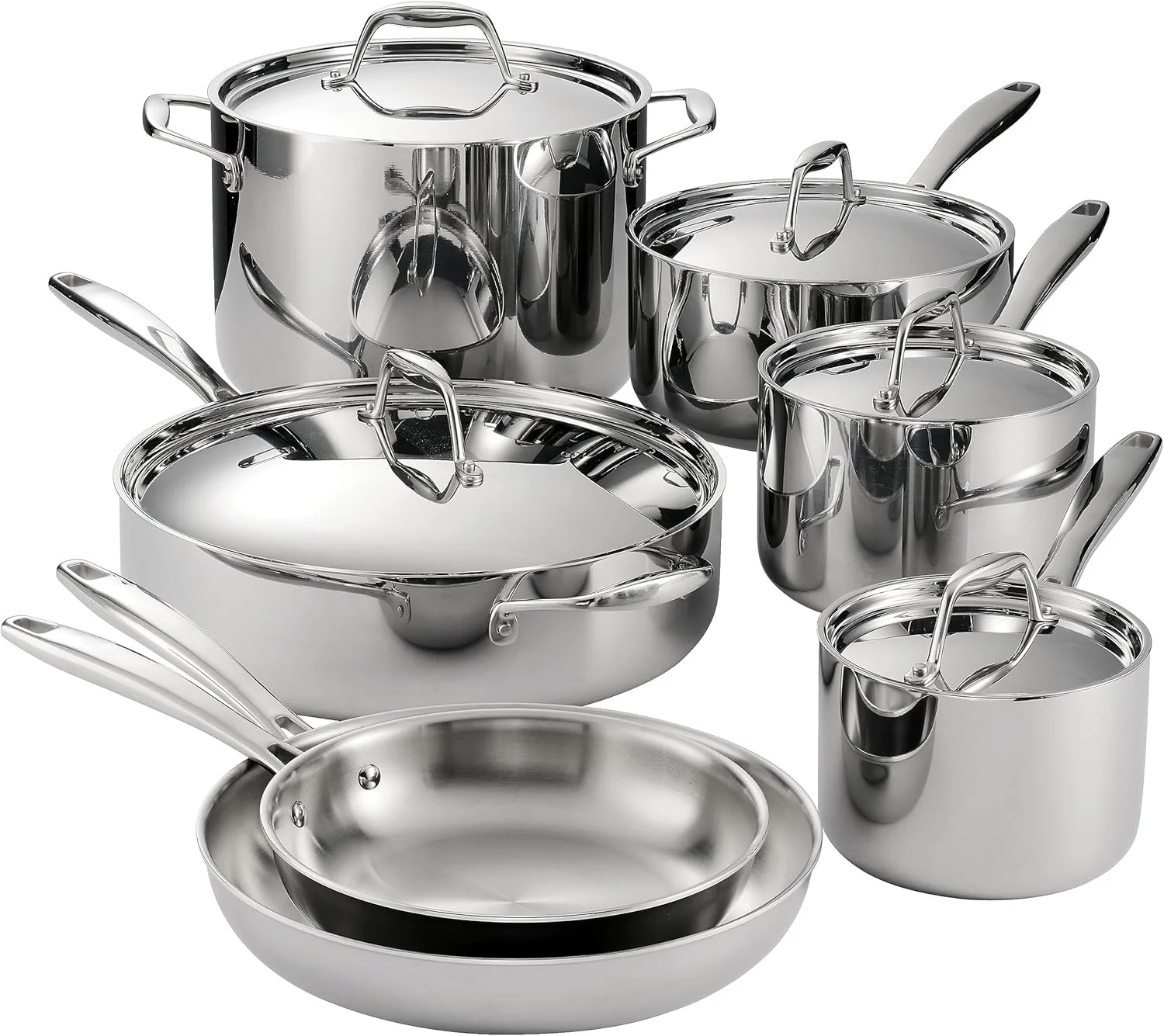 Tramontina Signature Tri-Ply Clad Stainless Steel 12-Pc Pots and Pans Set