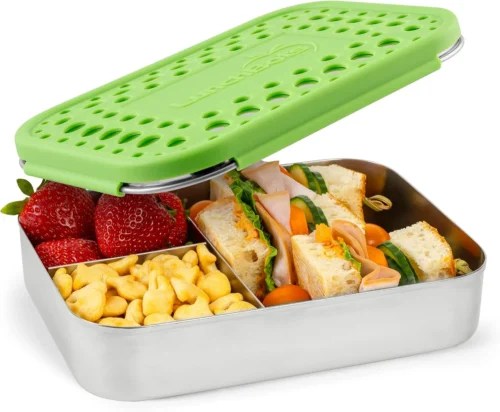 Alternative view of LunchBots Medium Trio Stainless Steel Kids Bento Box 3-Section 32oz