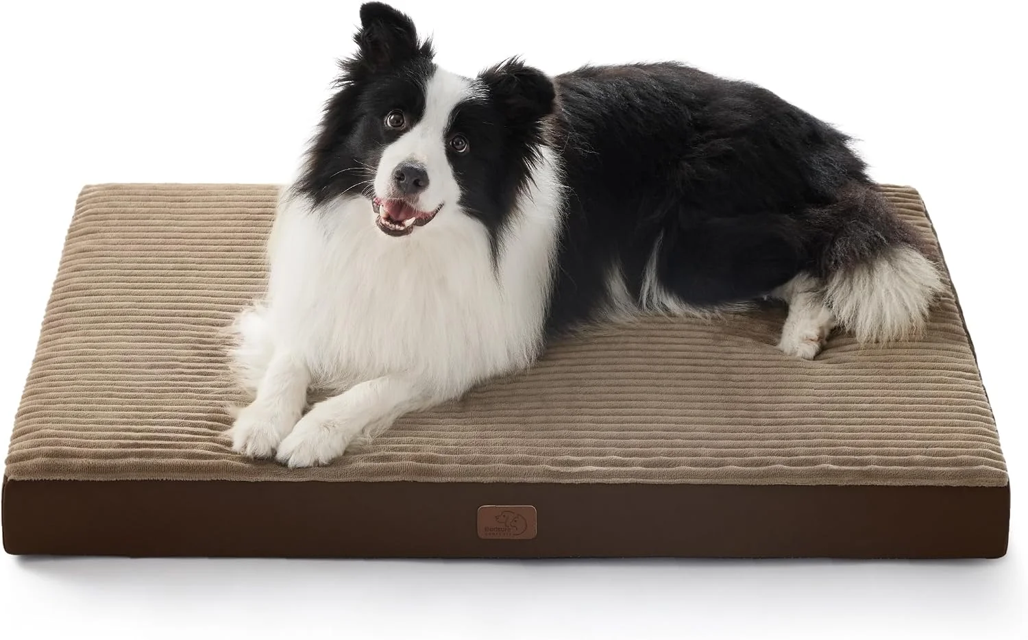 Bedsure ComfyFleece Dog Bed Large with Washable Cover, 89x56x7CM, Grey - Image 2