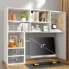 Desktop Bookshelf, 8 Shelves Desk Hutch for Dorm Room, White