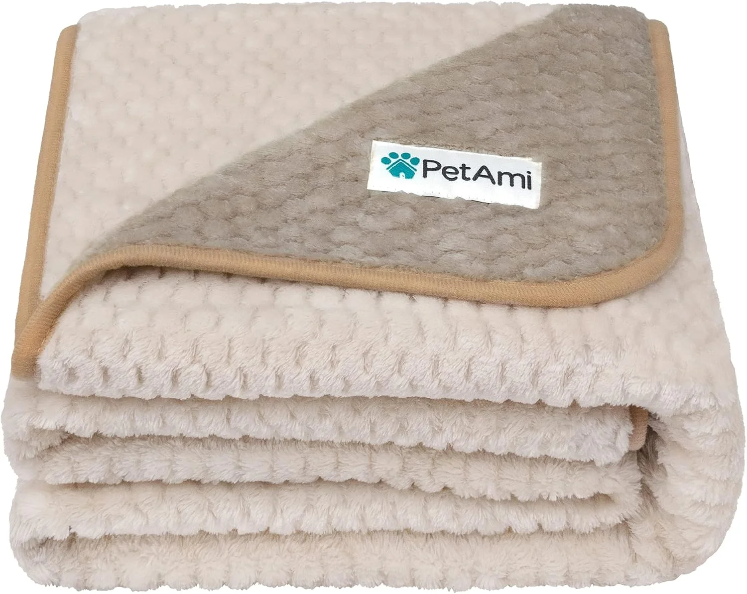 PetAmi Waterproof Dog Blanket, Leakproof Pet Throw, Twin 60x80 Taupe Beige - Image 3
