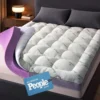 Bamboo Mattress Topper Queen Size - Thick Breathable Pillow Top Mattress Pad for Back Pain Relief - Deep Pocket Topper Fits 8-20 Inches (60x80 Inches, Green)
