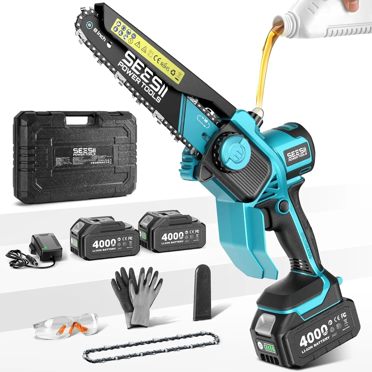 6 Inch Mini Electric Chainsaw Cordless Battery Powered - Image 3