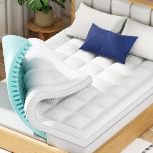 BEDELITE Dual Layer Twin Size Memory Foam Mattress Topper